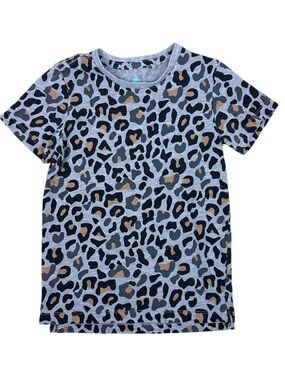 Cotton On Girls' Leopard Print Short Sleeve Tee - Gray/Black/Tan